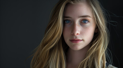 Naklejka premium Confidence in Blue: Portrait of a Socialite. Generative AI