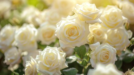 Obraz premium white roses background ai generated