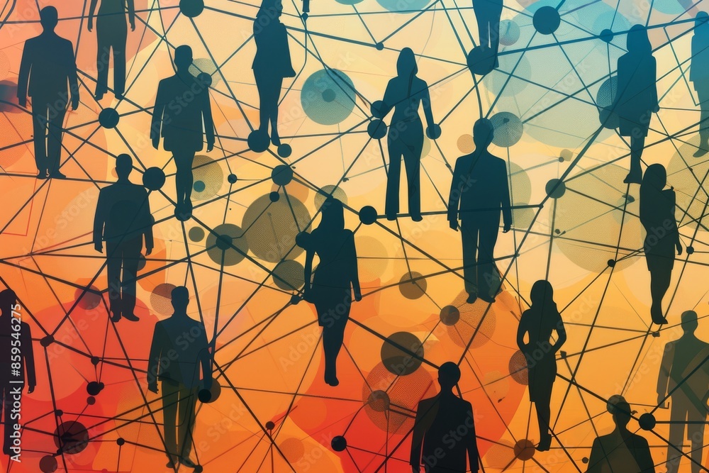 Poster Abstract background illustrating business networking.