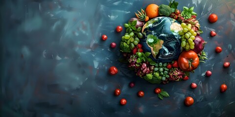 World Food Day emphasizes food safety nutrition and reducing food waste visually. Concept World Food Day, food safety, nutrition, reducing food waste, visual representation
