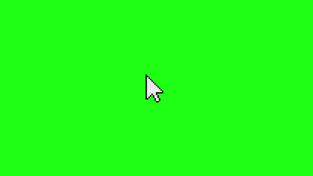 Animted pc mouse cursor moving over green screen, clicking and selecting, 4k resolution