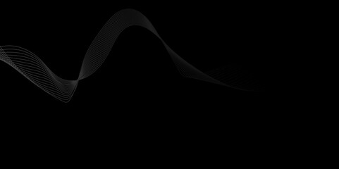 abstract smooth black and gay wave background. Vector modern black background template. Dotted wave lines. Colorful illustration in abstract style with bent lines. Best design for your ad, poster.