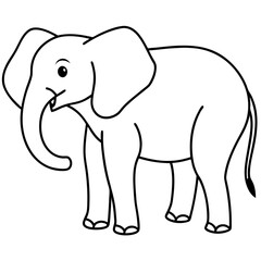 elephant cartoon isolated on white