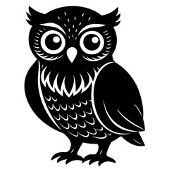 owl on white background