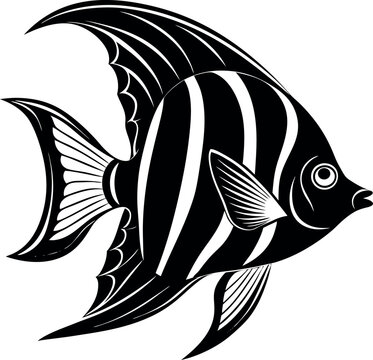 recommend clip art: angelfish silhouette vector illustration Design on a white background
                    