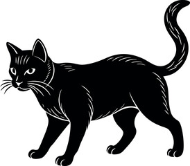 cat silhouette vector illustration Design on a white background
