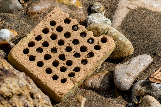 il mattone coi buchi @ spiaggia di torre flavia, ladispoli