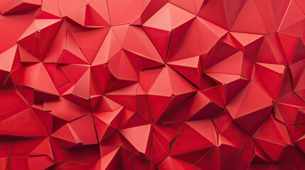Obraz premium A red background with a lot of triangles. The triangles are red and they are all different sizes