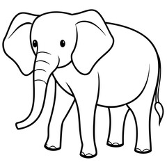elephant cartoon isolated on white