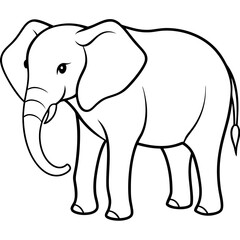 elephant cartoon isolated on white