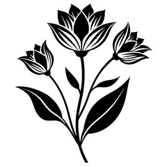 black and white flower