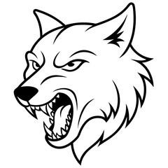 wolf head isolated on white