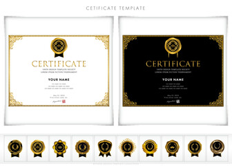 Luxury modern frames and shapes, templates for certificates of recognition, certificates of appreciation, and diplomas. Accommodates award, diploma, business and educational needs. type150(landscape)