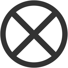 black round cross mark icon sign