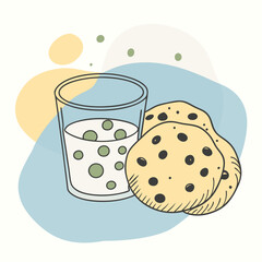 Vector illustration of chocolate chip cookies in pastel colors: a treat for the eyes and inspiration for the soul
