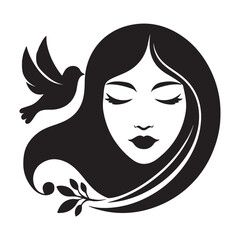 International Women's Day March 8th silhouette design image with white background