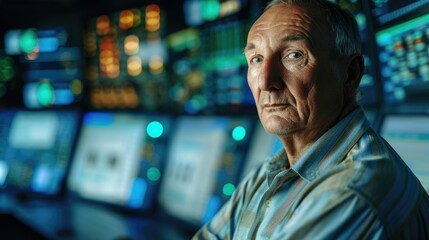 The picture of the senior russian male in his early 60s working as energy sector executive, the executive require skills like resource management, industry experience and communication skills. AIG43.