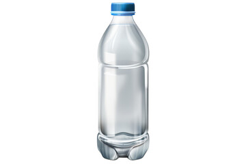 Naklejka premium Plastic bottle empty with cap on transparent background