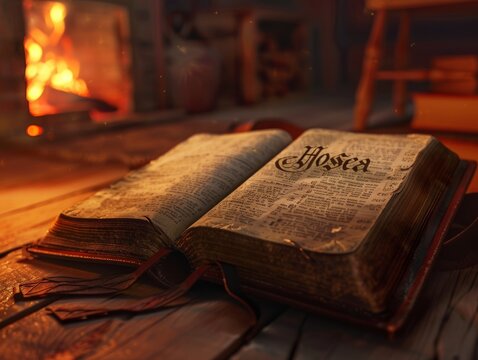 Open BibleHosea Depiction in Forgiving Light - Spiritual Illustration Image
