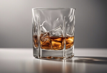 Collection of Glass of whiskey or whisky or american Kentucky bourbon isolated on a transparent back