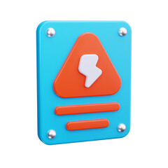 high voltage 3d render icon