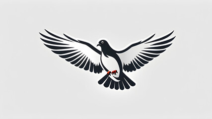 Flaying Pigeon logo icon on white background, Generative AI