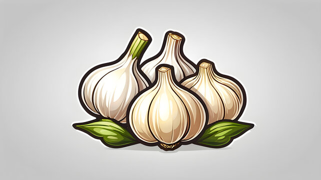 Garlic logo icon on white background, Generative AI