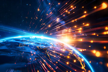 Digital Globe Depicting Global Network Connectivity
