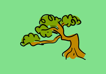 Trees Isolated on White Background.