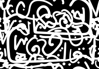 Seamless pattern with hand drawn brush strokes. Ink illustration. 