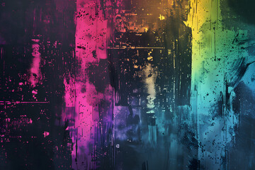 Abstract Multicolored Textured Painting with Vertical Strokes