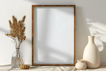 Living Room Frame Mockup with Modern Minimalist Decor