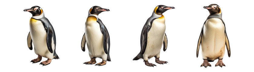 Fototapeta premium Collection of Penguins isolated on transparent background