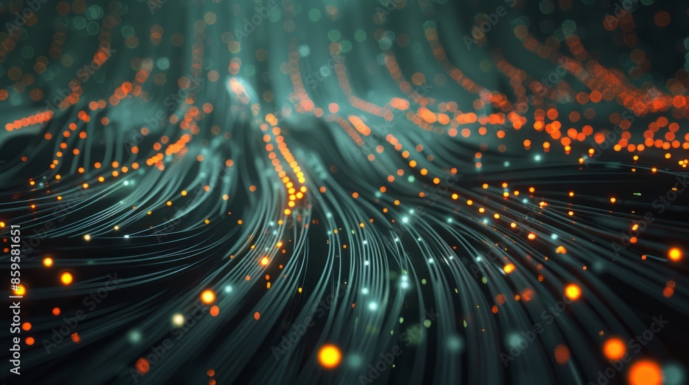 Poster abstract network information web science technology data center fiber optic cable 5g connection futu