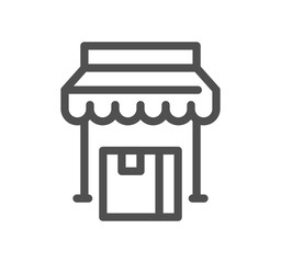 Shop management related icon outline and linear vector.	
