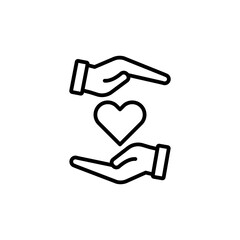 Hand Holding Heart Icon Ideal for Charity and Health Care Themes