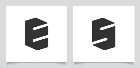 Introducing the Letter E minimal logo design, this logo used for letters e logos, square, minimal, modern, text, icon, symbol, lettermark, monogram, unique, simple, brand identity company