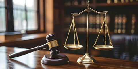 Elements of the Legal System Gavel, Scales, Books, Courtroom Procedures, Rule of Law. Concept Courtroom, Justice, Legal System, Law Books, Legal Procedures