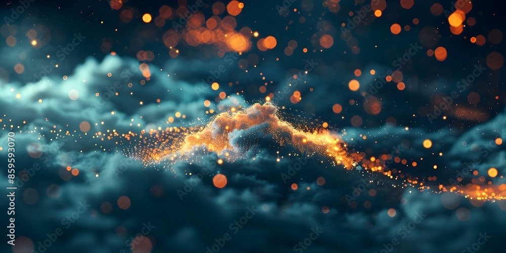 Poster background of cloud computing technology in it. concept cloud computing technology, it industry, evo