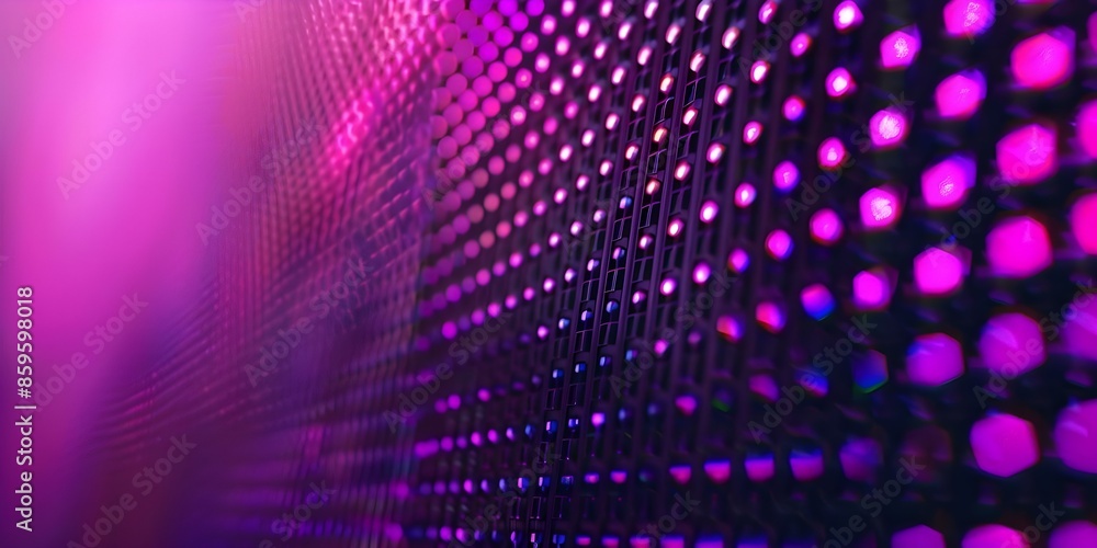 Poster pixelated purple tv screen background with neon gradient and static effect in an abstract style. con