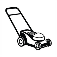 Lawnmower on white background