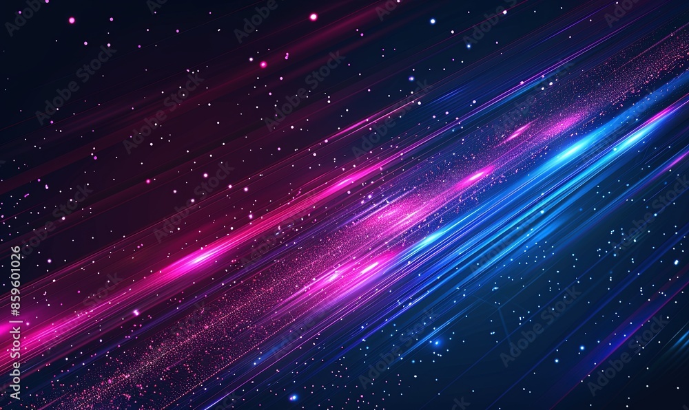 Poster technology particle in cyberpunk style digital world abstract background