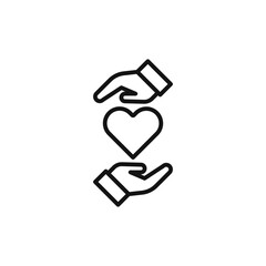 Charity Hand Holding Heart Icon Ideal for Nonprofits and Health Care