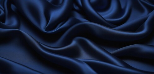 Obraz premium Navy blue satin fabric forming an elegant background for your design