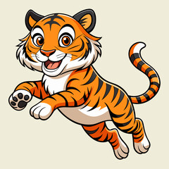Cartoon Tiger Vector for Kids' Art