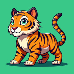 Cartoon Tiger Vector for Wildlife Education