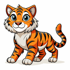 Fototapeta premium Happy Tiger Cartoon Vector for Kids� Art