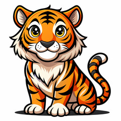 Cute Tiger Vector for Children�s Party Decor