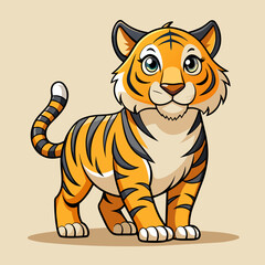 Obraz premium Adorable Tiger Cartoon Vector for Kids� Prints