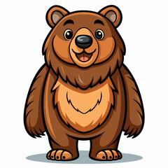 Happy Bear Cartoon Vector Art